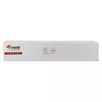 Equip panel de gestión de cables de 19 pulgadas con 5 anillas de plástico, acero, 1U, RAL7035