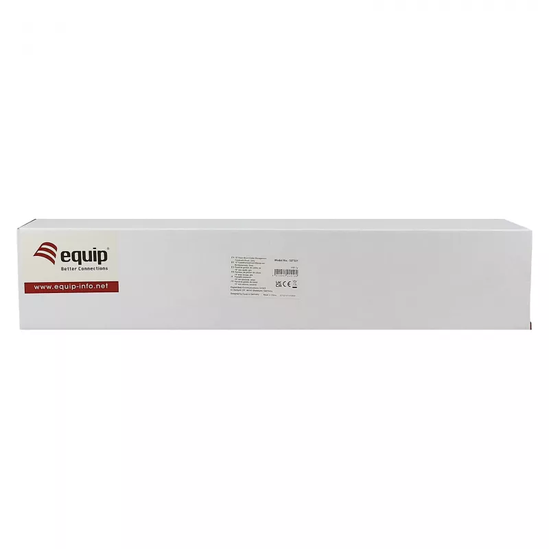 Equip panel de gestión de cables de 19 pulgadas con 5 anillas de plástico, acero, 1U, RAL7035