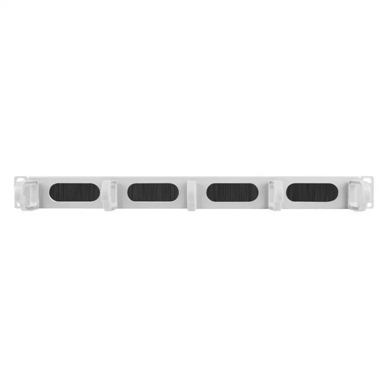 Equip panel de gestión de cables de 19 pulgadas con 5 anillas de plástico, acero, 1U, RAL7035
