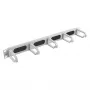 Equip panel de gestión de cables de 19 pulgadas con 5 anillas de plástico, acero, 1U, RAL7035
