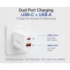Equip Cargador de pared GaN de 2 puertos USB-C PD3.0/USB-A 20W, Blanco, paquete de 25 unidades