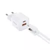 Equip Cargador de pared GaN de 2 puertos USB-C PD3.0/USB-A 20W, Blanco, paquete de 25 unidades