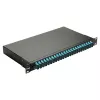 EQUIP caja de empalme de fibra óptica de 24 puertos, LC dúplex, OM3, 1U, equipada, negro