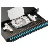 EQUIP caja de empalme de fibra óptica de 24 puertos, LC dúplex, OM3, 1U, equipada, negro