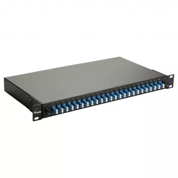 Equip Caja de empalme de fibra óptica de 24 puertos, LC Duplex, OS2, 1U, equipada, Negro