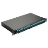 Caja de empalme de fibra óptica Equip 24 puertos, SC dúplex, OM3, 1U, equipada, negra