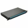 Caja de empalme de fibra óptica Equip 24 puertos, SC dúplex, OM3, 1U, equipada, negra