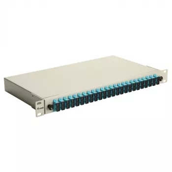 Equip caja de empalme de fibra óptica de 24 puertos, SC dúplex, OM3, 1U, completamente equipada, gris