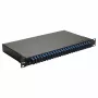 Caja de empalme de fibra óptica Equip de 24 puertos, SC Duplex, OS2, 1U, equipada, negra