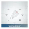 Equip 245526 Cargador de pared 2 puertos USB-C PD3.0 / USB-A GaN 20W, Blanco