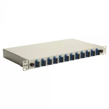 Equip 591911 caja de empalme de fibra óptica SC dúplex de 12 puertos, OS2, 1U, completamente equipada, gris