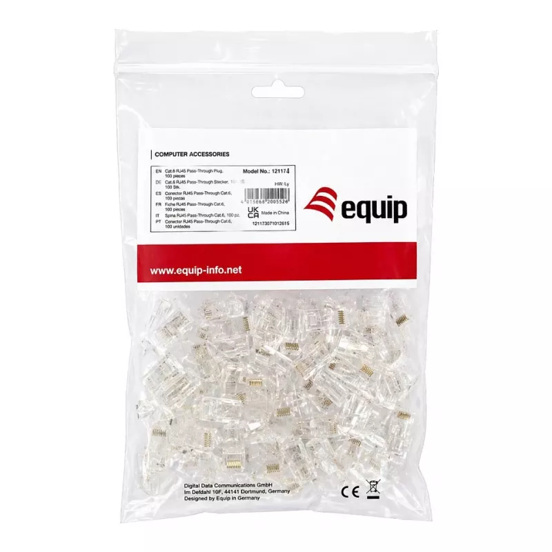 Equip Conector de campo Cat.6A RJ45 blindado sin herramienta (pack de 100)