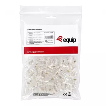 Equip Kit de conectores RJ45 Cat6 UTP no apantallado (100 uds.) - Transparente