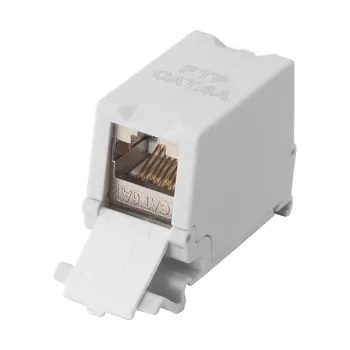 Equip Cat6A Acoplador keystone blindado 1xRJ45 carril DIN Gris