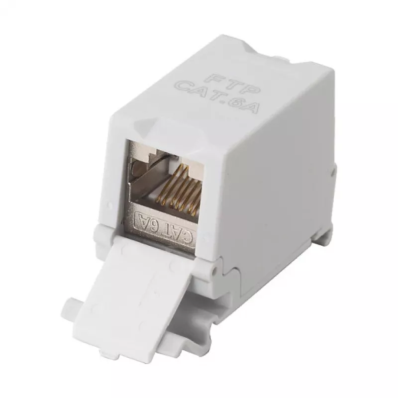 Equip Cat6A Acoplador keystone blindado 1xRJ45 carril DIN Gris
