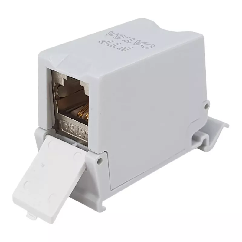 Equip Cat6A Acoplador keystone blindado 1xRJ45 carril DIN Gris