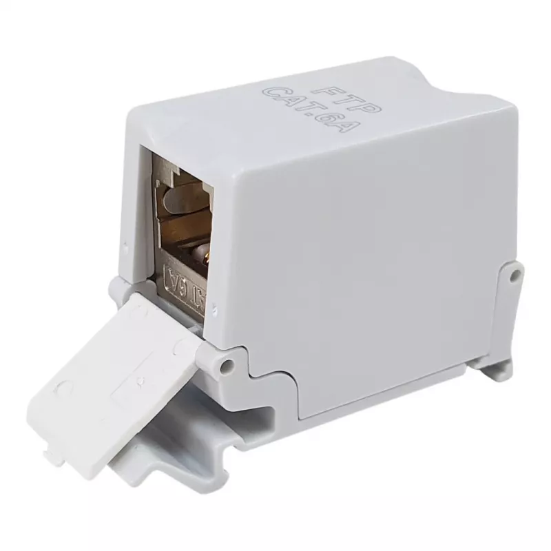 Equip Cat6A Acoplador keystone blindado 1xRJ45 carril DIN Gris