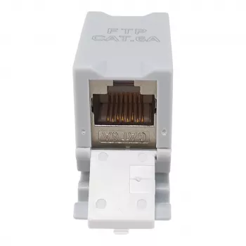 Equip Cat6A Acoplador keystone blindado 1xRJ45 carril DIN Gris