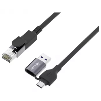 Equip Adaptador GigaBit USB-C+A a RJ45, negro