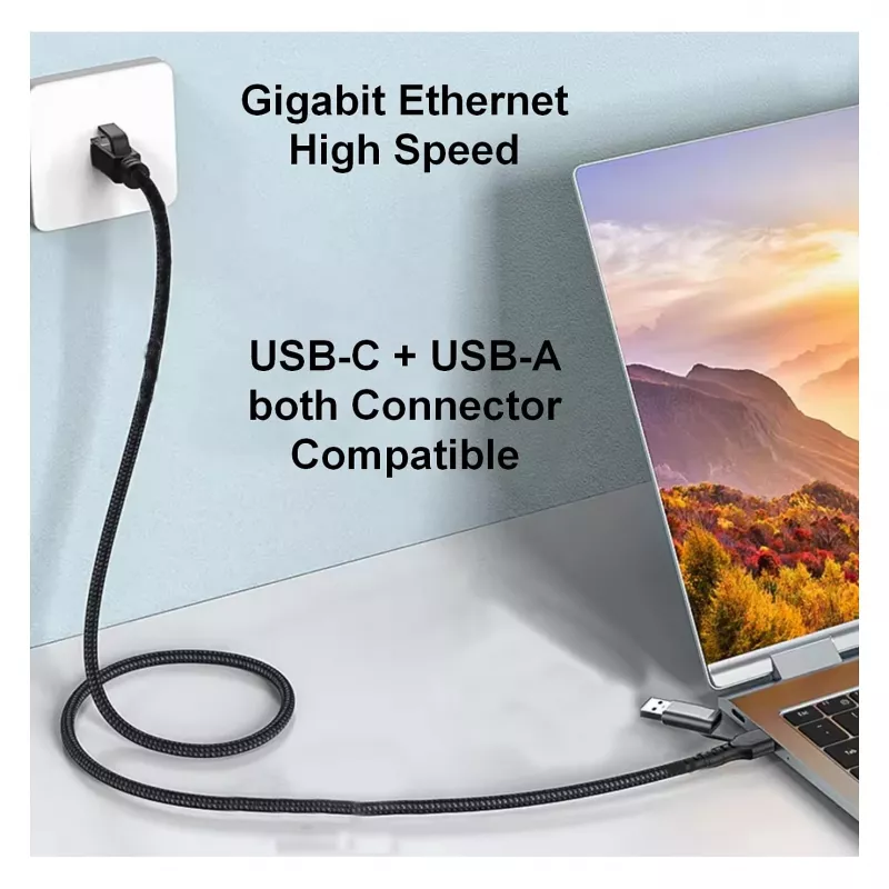 Equip Adaptador Ethernet Gigabit USB-C / USB-A a RJ45 - Negro
