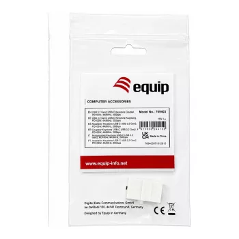 Equip Adaptador Keystone USB 3.2 Gen 2 USB-C a USB-C hembra a hembra, Blanco