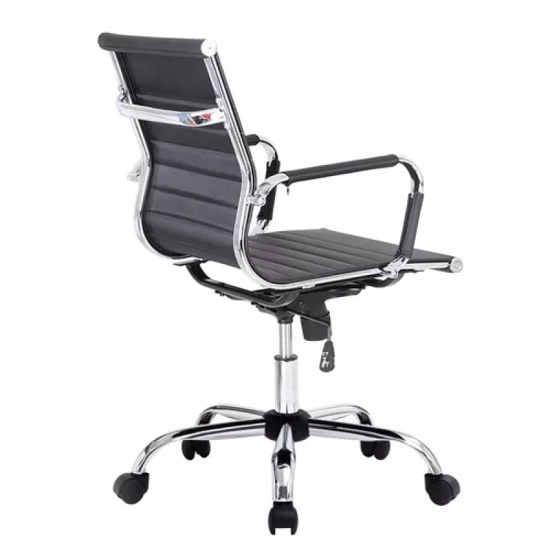 Silla de oficina Equip con acolchado acanalado/respaldo negro