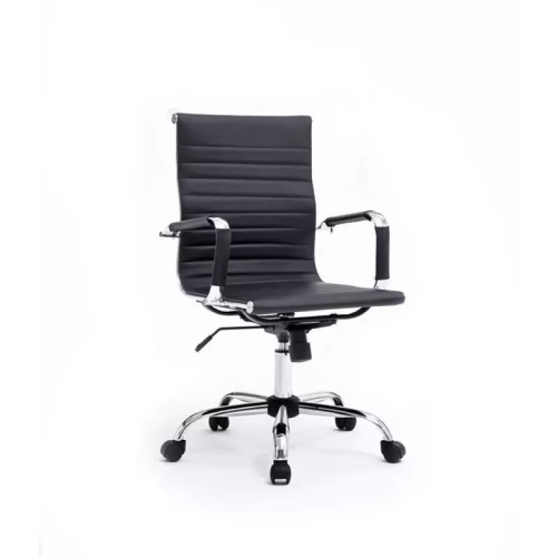 Silla de oficina Equip con acolchado acanalado/respaldo negro