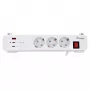 Equip Regleta de alimentación CEE 7/7 90° a 3x Schuko / 2x USB-C + USB-A, blanca, 1,5m