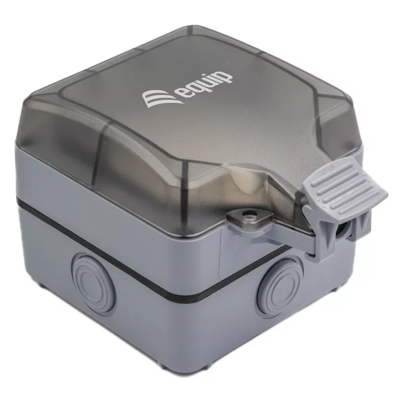 EQUIP Caja de superficie 1 puerto Keystone no apantallada para exterior gris IP44