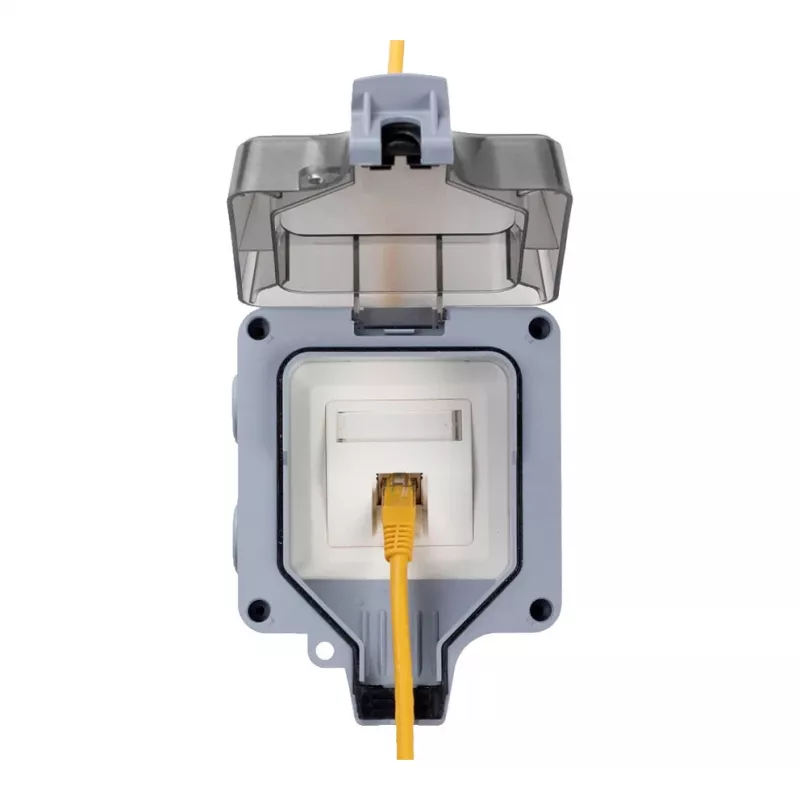 EQUIP Caja de superficie 1 puerto Keystone no apantallada para exterior gris IP44