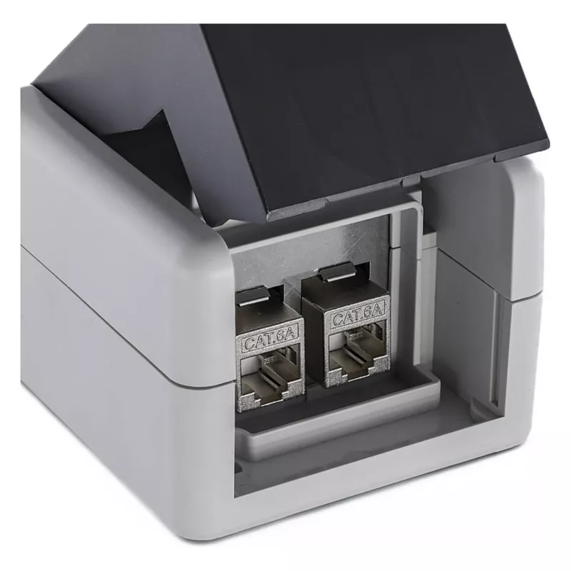 EQUIP Caja de superficie 2 puertos Keystone no apantallada para exterior Gris