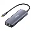 EQUIP adaptador multipuerto USB-C con 2x HDMI, RJ45, 2x USB-A, USB-C PD 100W, gris