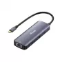 EQUIP adaptador multipuerto USB-C con 2x HDMI, RJ45, 2x USB-A, USB-C PD 100W, gris