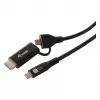 EQUIP adaptador USB-C a USB-C + HDMI con 100W Power Delivery, 4K 60Hz, 3m aluminio