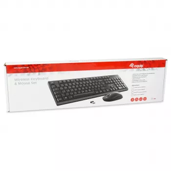 Equip Conjunto inalámbrico de teclado y ratón - Distribución alemana - Negro
