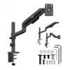 Soporte de monitor con pistón de gas Ergo Office ER-691 B para pantallas de 17-32 pulgadas, 1-10 kg, Negro mate, VESA 75/100