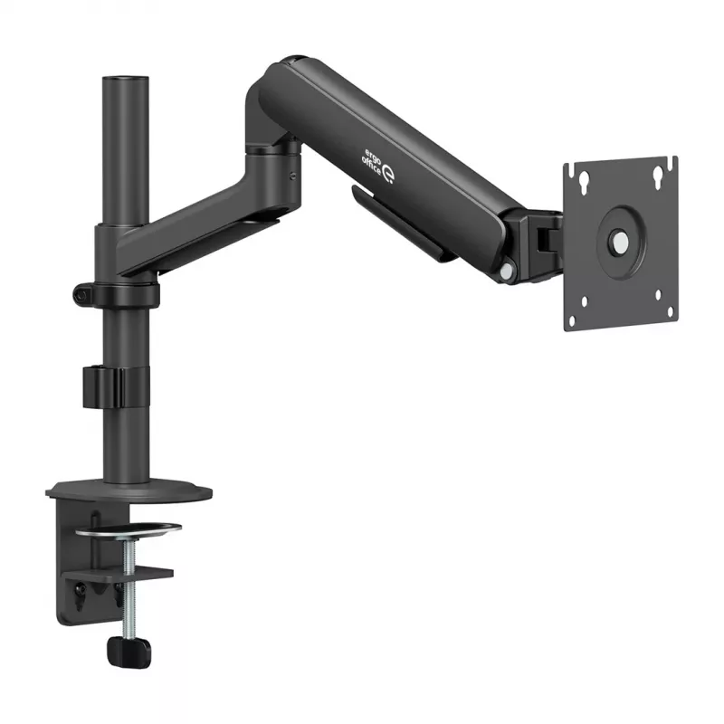 Soporte de monitor con pistón de gas Ergo Office ER-691 B para pantallas de 17-32 pulgadas, 1-10 kg, Negro mate, VESA 75/100