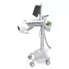 Ergotron carro de estación de trabajo médica móvil para pantalla LCD / equipos de PC - alimentado por batería LiFe, UE - médico - plástico, aluminio, acero galvanizado - gris, blanco, aluminio pulido - tamaño de pantalla: hasta 22 pulgadas