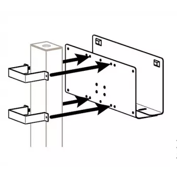 Ergotron Soporte de montaje periférico para poste 3x3, acero, negro (60-158-100)