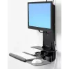 Ergotron Sit-Stand Vertical Lift, Patient Room - kit de montaje (reposamuñecas, soporte para ratón, riel de ajuste vertical, soporte para lector de códigos de barras, bandeja para teclado, brazo para monitor, bandeja extraíble para ratón)