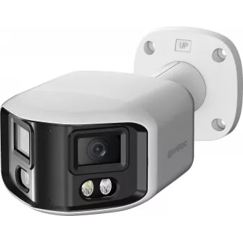 Ernitec Deimos Ultra cámara IP tipo bala 8MP con objetivo panorámico de 180°, visión nocturna IR y luz blanca, PoE, IP66, conforme NDAA (0070-08130)