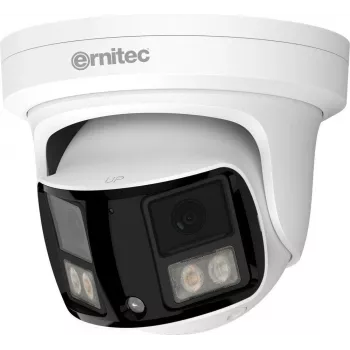 Ernitec Wolf Ultra Cámara turret 8MP con objetivo de 190°, IR y luz blanca, PoE, IP66, NDAA 0070-08129