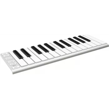 ESI Xkey 25 Teclado controlador MIDI USB - 25 teclas con respuesta dinámica, aftertouch polifónico, aluminio cepillado, ultrafino, Plata