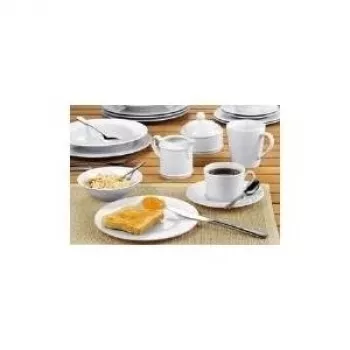 Platos hondos de sopa Esmeyer Heike 23 cm, porcelana, blanco, pack de 6 433-239