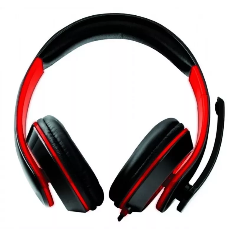 Esperanza EGH300R Auriculares gaming con cable con micrófono de diadema omnidireccional, Negro/Rojo
