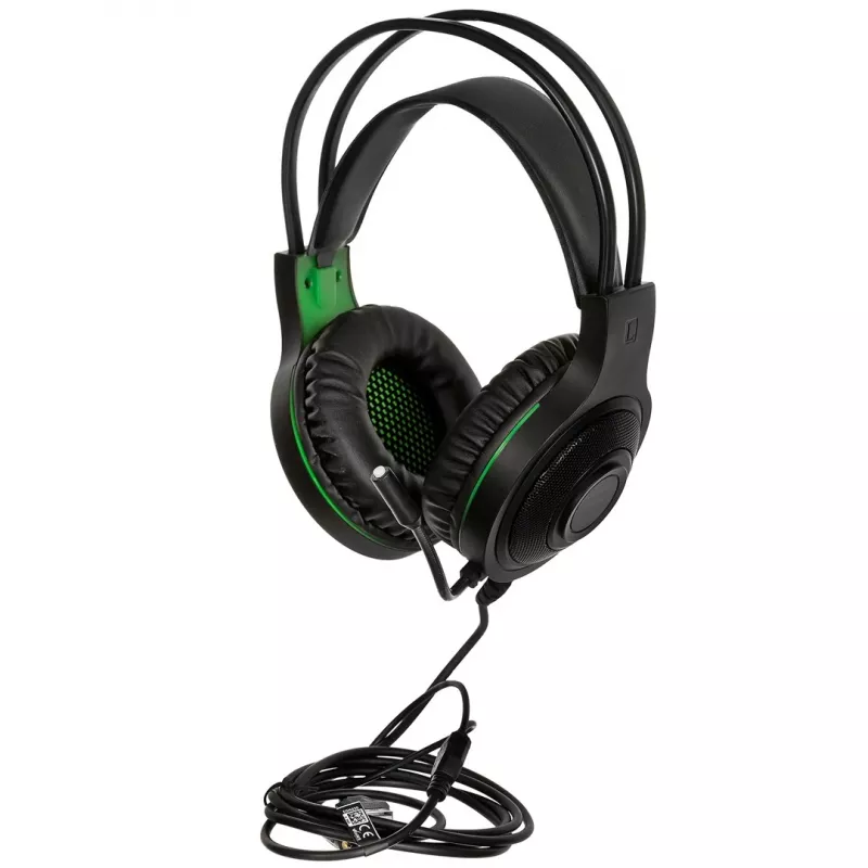Esperanza EGH430 THUNDERBIRD Auriculares gaming con cable y micrófono, negro y verde
