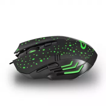 Esperanza EGM212 Ratón gaming óptico con cable, 2400 DPI, 6 botones, USB, diestro, Negro