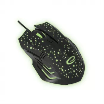 Esperanza EGM212 Ratón gaming óptico con cable, 2400 DPI, 6 botones, USB, diestro, Negro