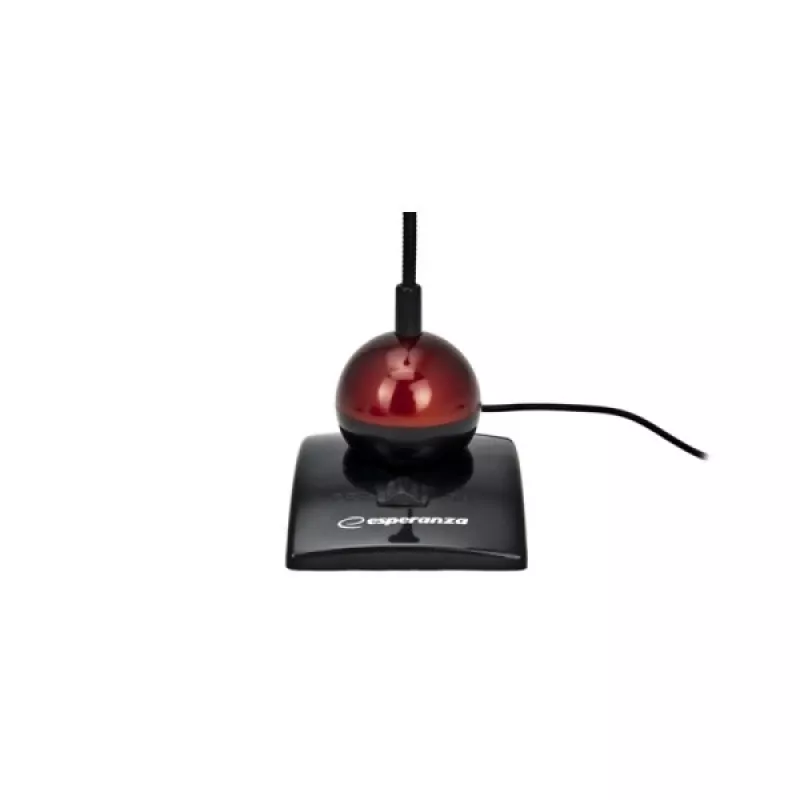 Esperanza EH130 Micrófono para PC, condensador, omnidireccional, jack de 3,5 mm, negro/rojo