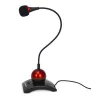 Esperanza EH130 Micrófono para PC, condensador, omnidireccional, jack de 3,5 mm, negro/rojo
